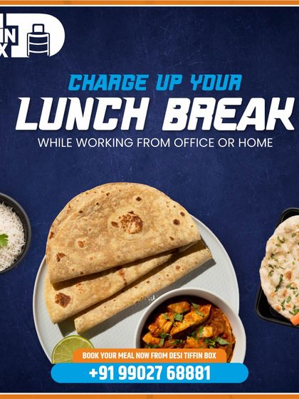 Charge up your lunch break, whether you're working from the office or home. A wholesome meal of roti, sabji, and rice is the perfect fuel to get you through the day.