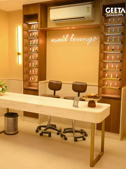 Our dedicated nail lounge in the new Forest Park, Bhubaneswar salon. It's a stylish and inviting space designed specifically for manicures and nail art consultations.