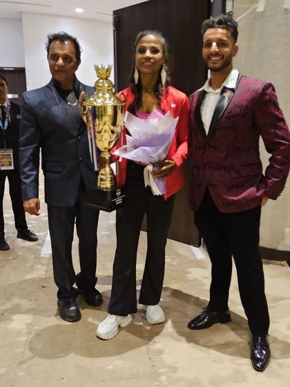 A proud moment with my client and her trainer after her big win in Dubai. It takes a team to build a champion.