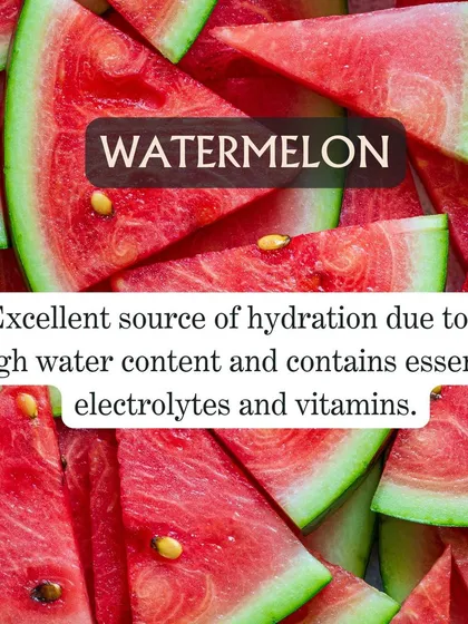 Watermelon is the ultimate summer fruit. Its high water content provides excellent hydration, and it's full of essential electrolytes and vitamins to replenish what you lose in the heat.