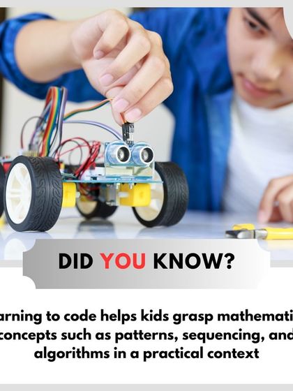 Did you know? Learning to code helps kids grasp mathematical concepts like patterns and algorithms in a practical context. We make learning fun and impactful.