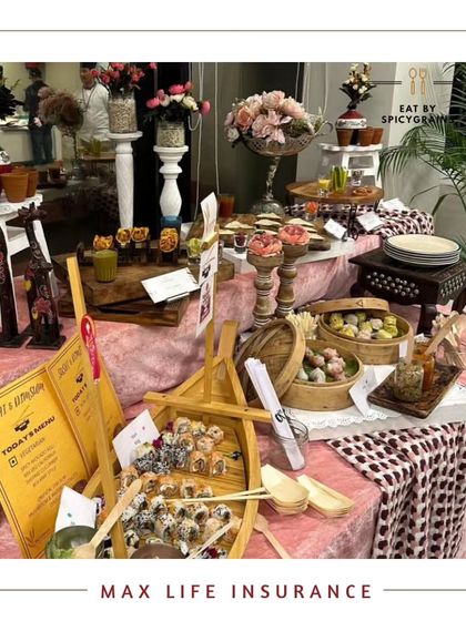 We had the pleasure of catering for Max Life Insurance, providing a beautiful spread that included a live sushi and dim sum station, adding a touch of gourmet excitement to their event.