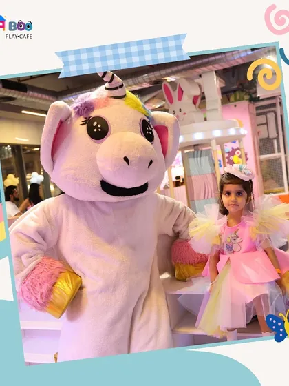 A magical moment with a real-life unicorn. We love making fantasies a reality, and our character mascots are here to give hugs, take photos, and make your child's day truly special.