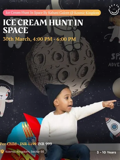 An Ice Cream Hunt in Space! A themed event at Kosmic Kingdom.