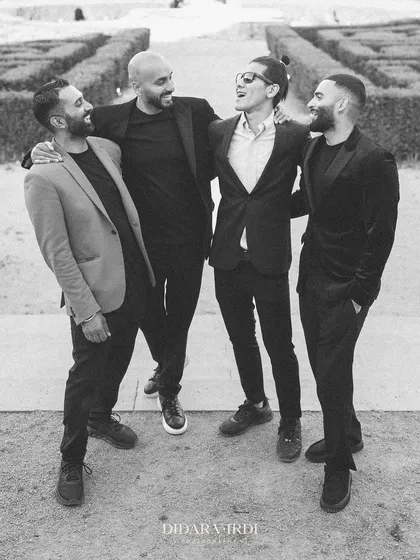 The crew in Lisbon. It's all about the team, the energy, and the friendships we build along the way. Here with the groom and the photographers, we became part of the family.