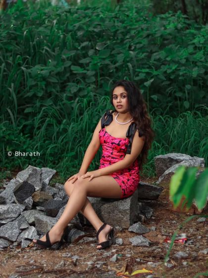 This wide shot places the subject in a beautiful, wild-looking natural environment, creating a sense of escape and freedom.