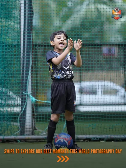 A young player applauds his teammates, showing the supportive and positive environment we foster.