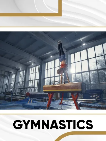 A gymnast practices on the pommel horse in our dedicated gymnastics facility. We provide the proper equipment and space for athletes to train in this demanding and graceful sport.
