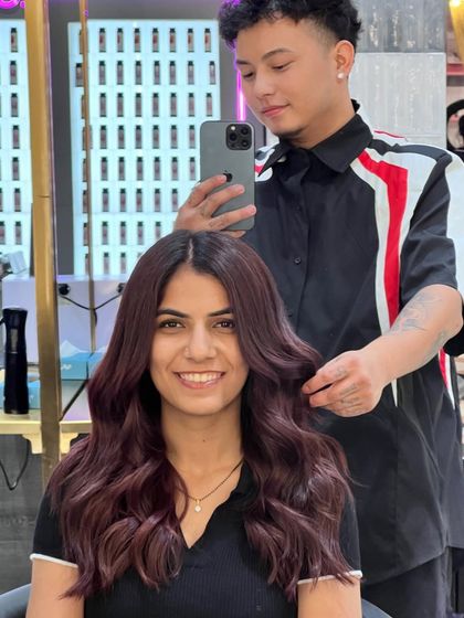 Another happy client with a beautiful new color. Seeing that smile is the best part of my job.