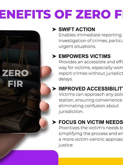 The Benefits of a Zero FIR for Victims. The Zero FIR system empowers victims by providing an accessible and efficient way to report crimes without delay. It prioritizes the victim's needs, ensures swift action, and is particularly helpful in urgent situations.