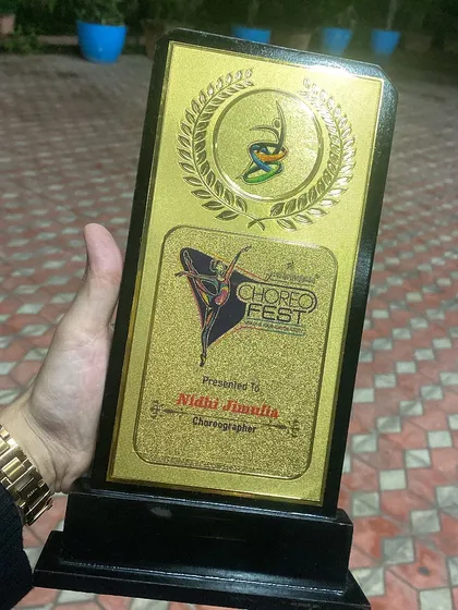 A close-up of the Choreofeast award. It's a milestone that fuels my passion to keep creating and inspiring.