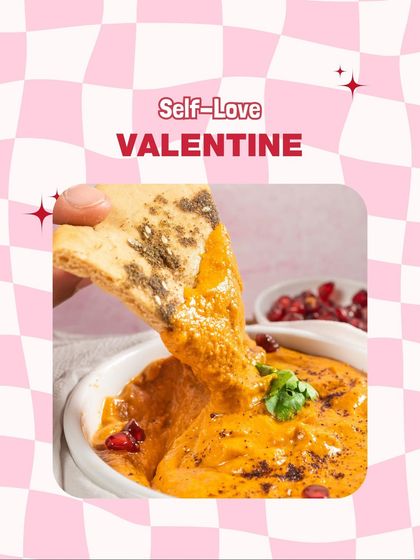 Enjoying a creamy, flavourful dip with pita bread is a perfect way to celebrate your own love story.