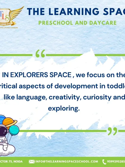 Our Explorers Space is where toddlers' curiosity comes to life. We focus on key developmental milestones like language and creativity in a playful setting.