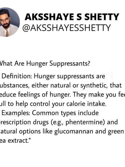 Hunger suppressants are a quick fix, not a sustainable solution. They don't address the root causes of eating habits and can have side effects. I teach natural hunger control methods through a balanced diet and mindful eating.