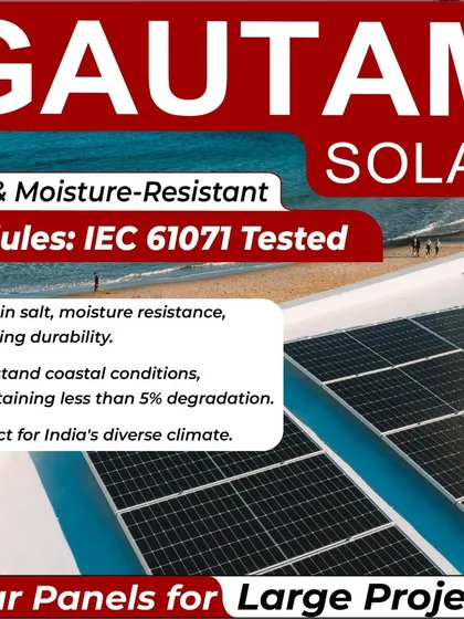 Our salt and moisture-resistant modules are tested to IEC 61071 standards to withstand harsh coastal conditions. They maintain less than 5% degradation, making them perfect for India's diverse and demanding climates.