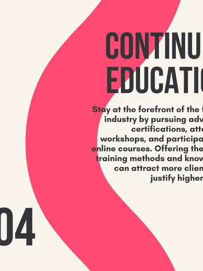 To grow your career, you must stay at the forefront of the fitness industry by pursuing continued education.