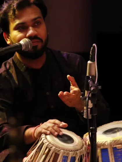 Another shot from the Portland concert, speaking to the audience about the composition I was about to play.
