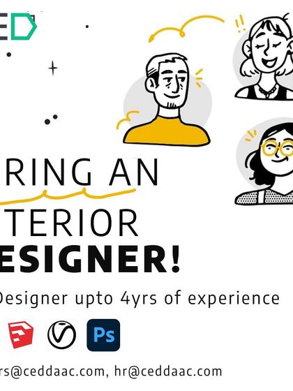 CED India in Gurgaon is hiring a Senior Designer with up to 4 years of experience to work on their AI-driven interior design platform.