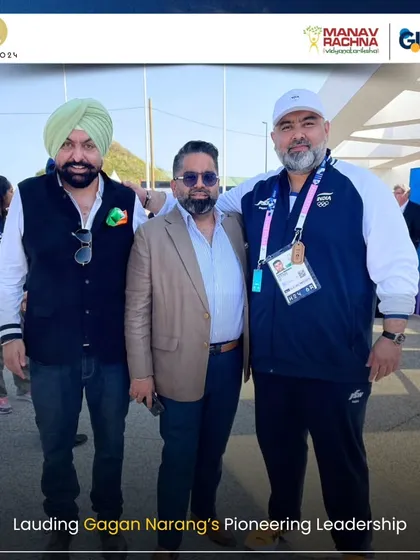 Our leadership with Indian shooting legend Gagan Narang at the Paris Olympics, lauding his pioneering leadership as Chef de Mission.