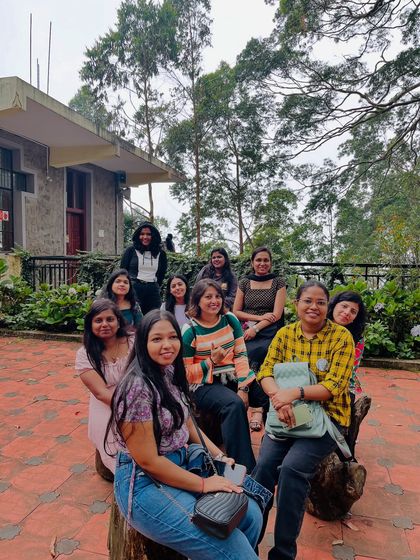A group of girls enjoying their time at the homestay in Kodaikanal.