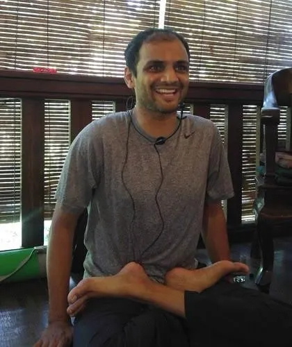 The presence of a Guru is not confined by time or place. Even in his physical absence, the essence of my teacher, Sharath Jois, guides and inspires every practice. This is him, sharing his infectious joy.