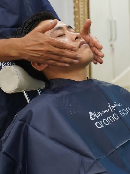 The final touch is a gentle facial massage to lock in moisture and soothe the skin. This moment of calm concludes the Royal Shave, leaving you with a radiant, healthy glow.