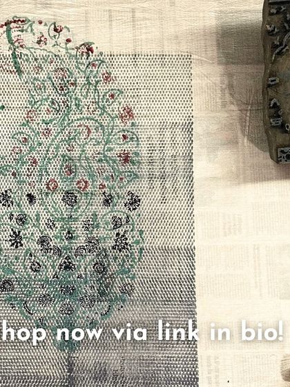 This intricate paisley, featured in our festive collection, is an eight-part woodblock stitched together like a jigsaw puzzle. Detailed with peacocks, vines, and flowers, blocks like these are rare beauties from our archive.