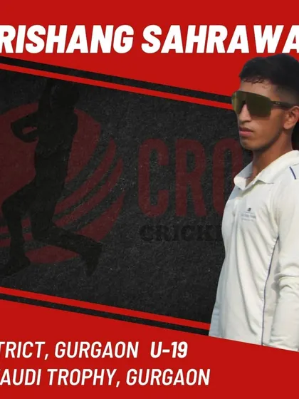 Krishang Sahrawat, representing the Gurgaon district in the U-19 Pataudi Trophy.