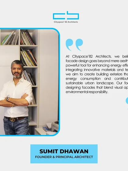 A quote from me on the power of facade design. I believe it is a powerful tool for enhancing energy efficiency, and my focus is on designing exteriors that blend visual appeal with environmental responsibility.