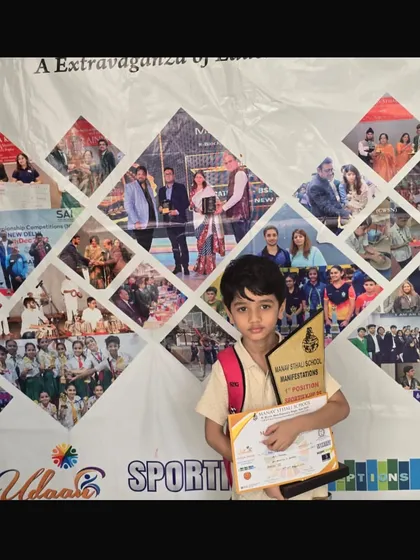 Here is Avir Kabra with his first-place trophy from the Sportyfy Table Tennis tournament. At just 7 years old, he showed incredible skill and composure to win the U-7 boys' category.