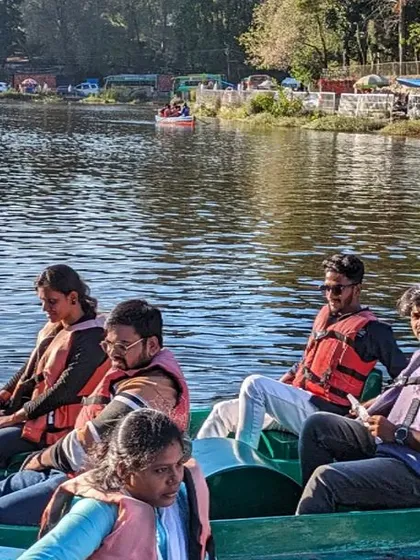 Another shot of the group enjoying the calm waters of the lake.