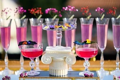 More details from the pink-themed wedding setup, showing how even the garnishes and serving trays are coordinated. We believe in creating a fully immersive and visually stunning experience.