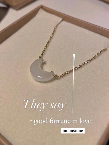 They say Moonstone brings good fortune in love. This is my White Moonstone Luna pendant, shown here in its gift box.