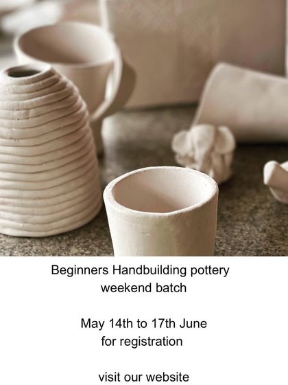 My beginners hand-building pottery course for the weekend is starting in May. Visit my website to register.