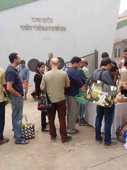 A nostalgic photo of the market at Rajiv Gandhi Renewable Energy Park.