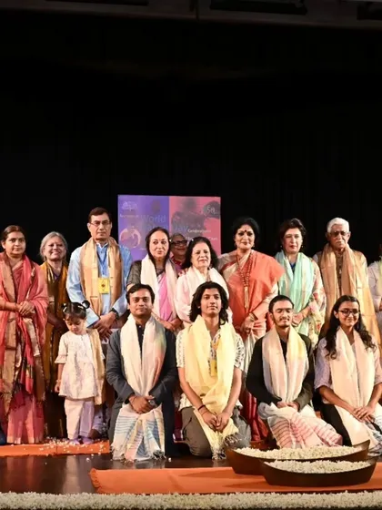 A group photo with the volunteers of SPIC MACAY, who collectively accepted the award in the true spirit of the organization.