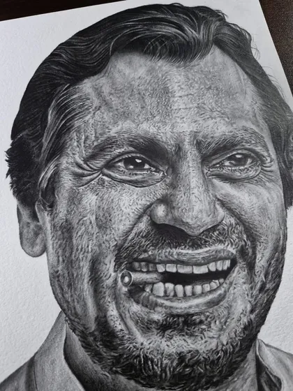 This hyper-realistic pencil sketch of actor Nawazuddin Siddiqui shows my ability to capture expressive faces. I work to bring out the unique character and life in every portrait, whether it's a celebrity or a personal commission.