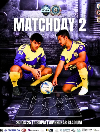 The official poster for our second match, showcasing our players ready for the challenge.
