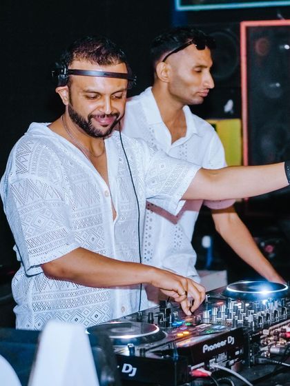 Me and my partner in crime, sharing the decks and doubling the energy.