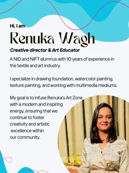 Meet Renuka, a NID and NIFT alumnus and the creative director of our studio. She brings a modern and inspiring energy, specializing in drawing, watercolor, and multimedia.