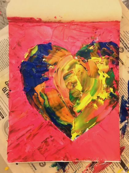 This is the full view of the "Apples and Oranges" painting, a piece about self-acceptance and finding your own path. It's a reminder that our perceived weaknesses can become our greatest strengths.