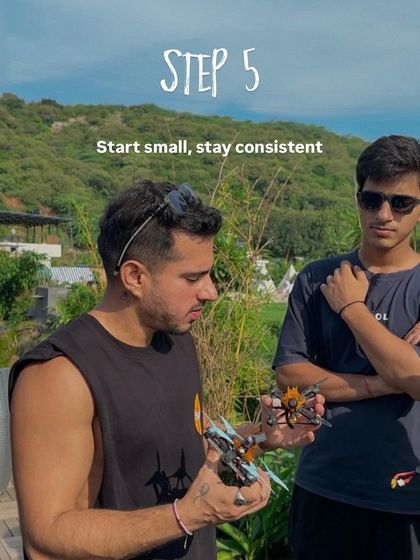 Step 5: Start small and stay consistent. You do not need the most expensive gear to begin. Your first flights should be in a safe, open area. Consistency is far more important than the gear you own.