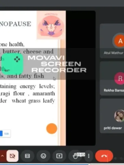 A snapshot from our webinar on Menopause, where we discussed essential nutrients like calcium, Omega-3, and iron to manage this important life stage.