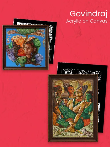 A glimpse into the vibrant, narrative-rich works by artist Govindraj, featured in our Tamil Nadu showcase for The Masters & The Modern exhibition.