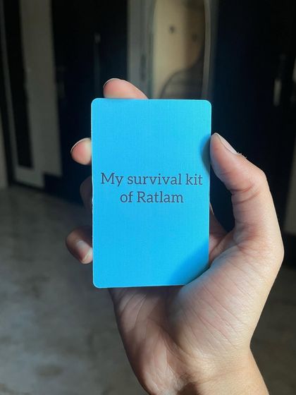 A "cutuuuu" doodle wallet card. This one was for a long-distance relationship, with a custom message that reads "My survival kit of Ratlam."