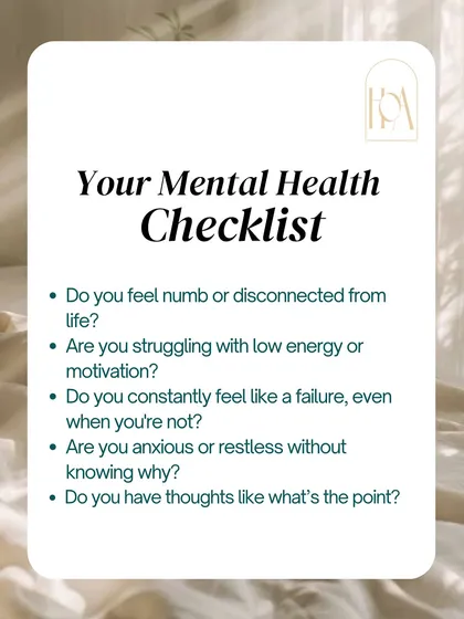 Let's continue the check-in. Do you feel disconnected from life? Are you struggling with low motivation or a persistent feeling of failure? These are not character flaws; they are common symptoms we can work through.