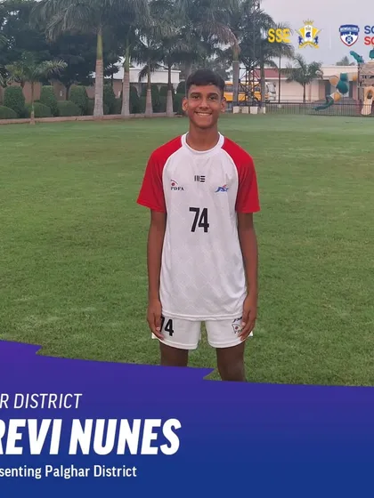 Trevi Nunes, representing Palghar District. We are proud to see our players from different regions achieve success and gain valuable competitive experience.