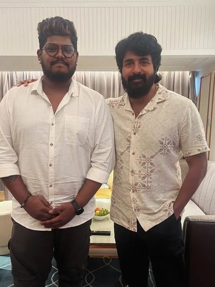 A picture with South Indian star Sivakarthikeyan. I've been fortunate to work on events like movie launches, providing the right musical backdrop for high-profile promotional tours.