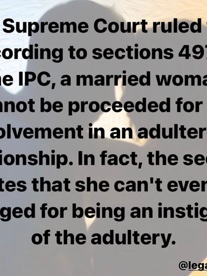 A Supreme Court ruling on Section 497 of the IPC, which deals with adultery. The law has seen significant changes in this area.
