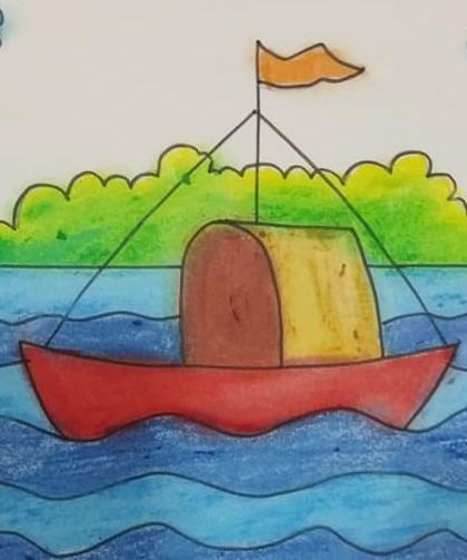 A little boat on the water, another great piece from our juniors corner.